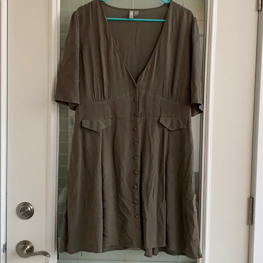 ASOS green button front dress